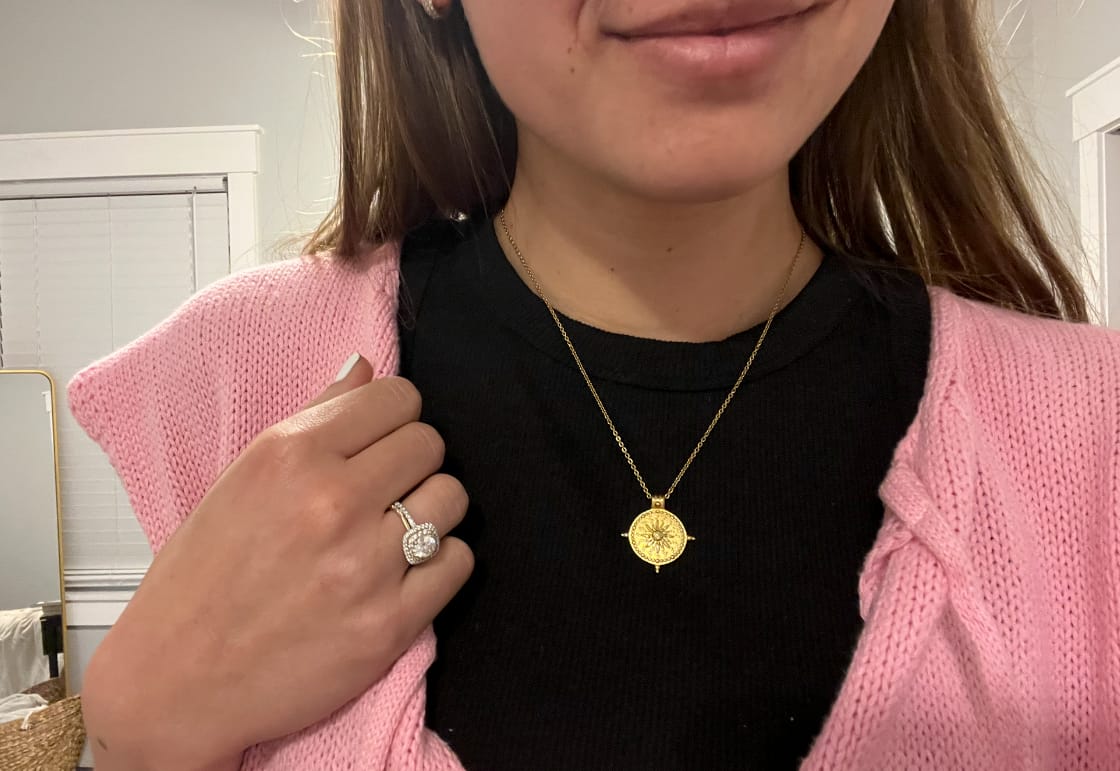 Customer photo review of Summer Solstice Gold Necklace