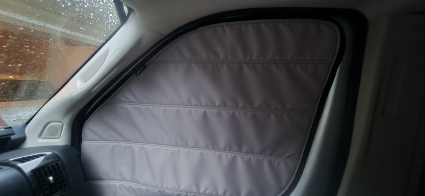 Customer photo review of Promaster - Front Door Shades (set)