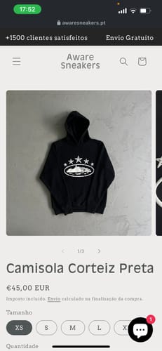 Xavier C. review of Camisola Corteiz Preta image 1 out of 1