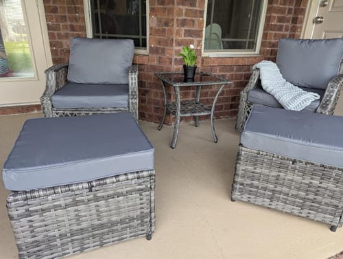 Customer photo review of HOMREST 6 Piece Patio Furniture Set, Rattan Outdoor Sectional for Deck Backyard Porch (7 Seats, Gray)