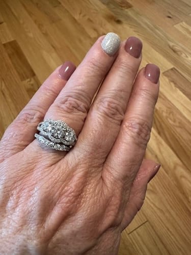 Customer photo review of 3-Stone 0.8ct CZ Split Shank Ring in Sterling Silver
