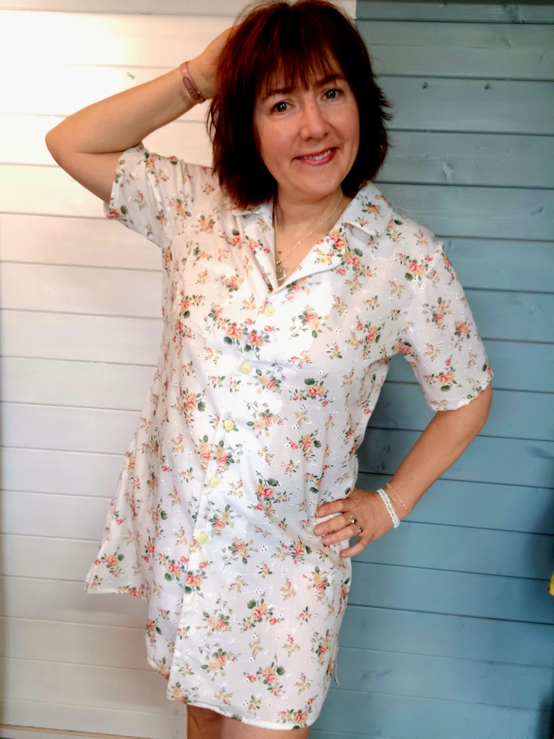 Customer photo review of Blooming Bouquets Broderie Anglaise Polycotton Fabric