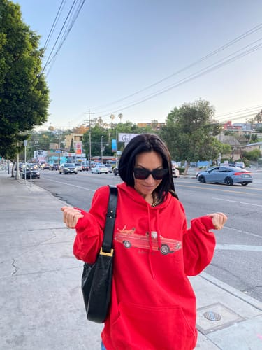 Customer photo review of drop top hoodie