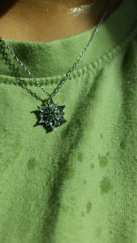 Customer photo review of Elsa Snowflake Necklace