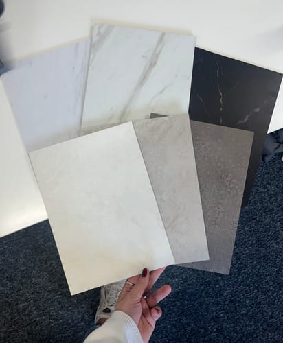 Customer photo review of Elemence Limestone Grey Stone Effect Sample