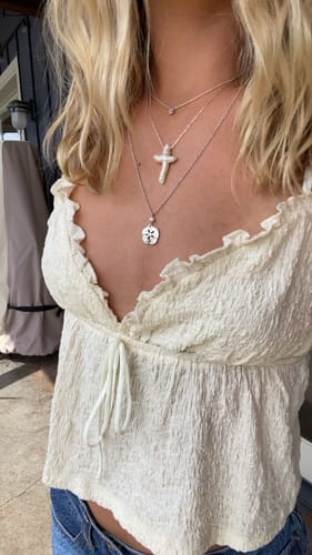 Customer photo review of Pearl Cross Necklace