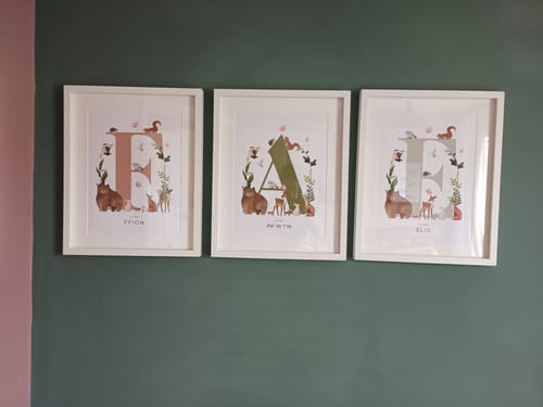 Customer photo review of Forest Animal Letter & Name Print