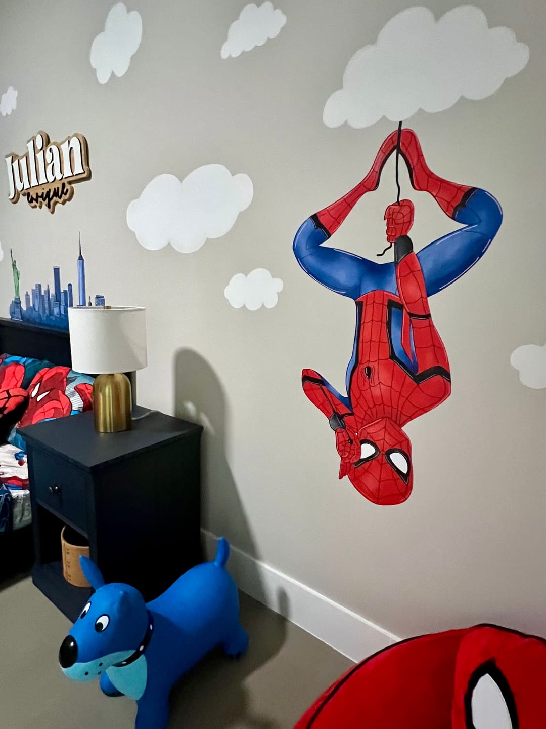 Customer photo review of Personalized Wallpaper Peel and Stick Mural. Custom Wallpaper.