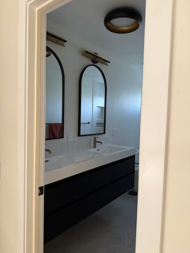 Customer photo review of Merce Floating Vanity (24"-84")