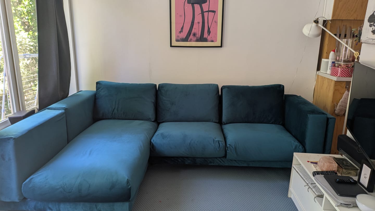 Customer photo review of NOCKEBY 2 Seat IKEA Sofa With Chaise Longue Left Cover