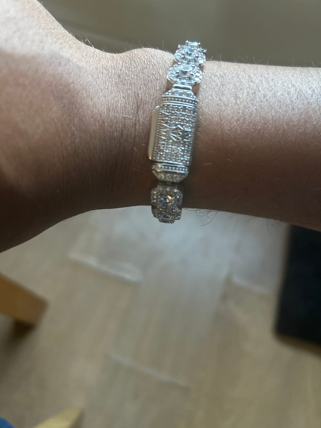Customer photo review of 10mm Clustered Tennis Bracelet - White Gold
