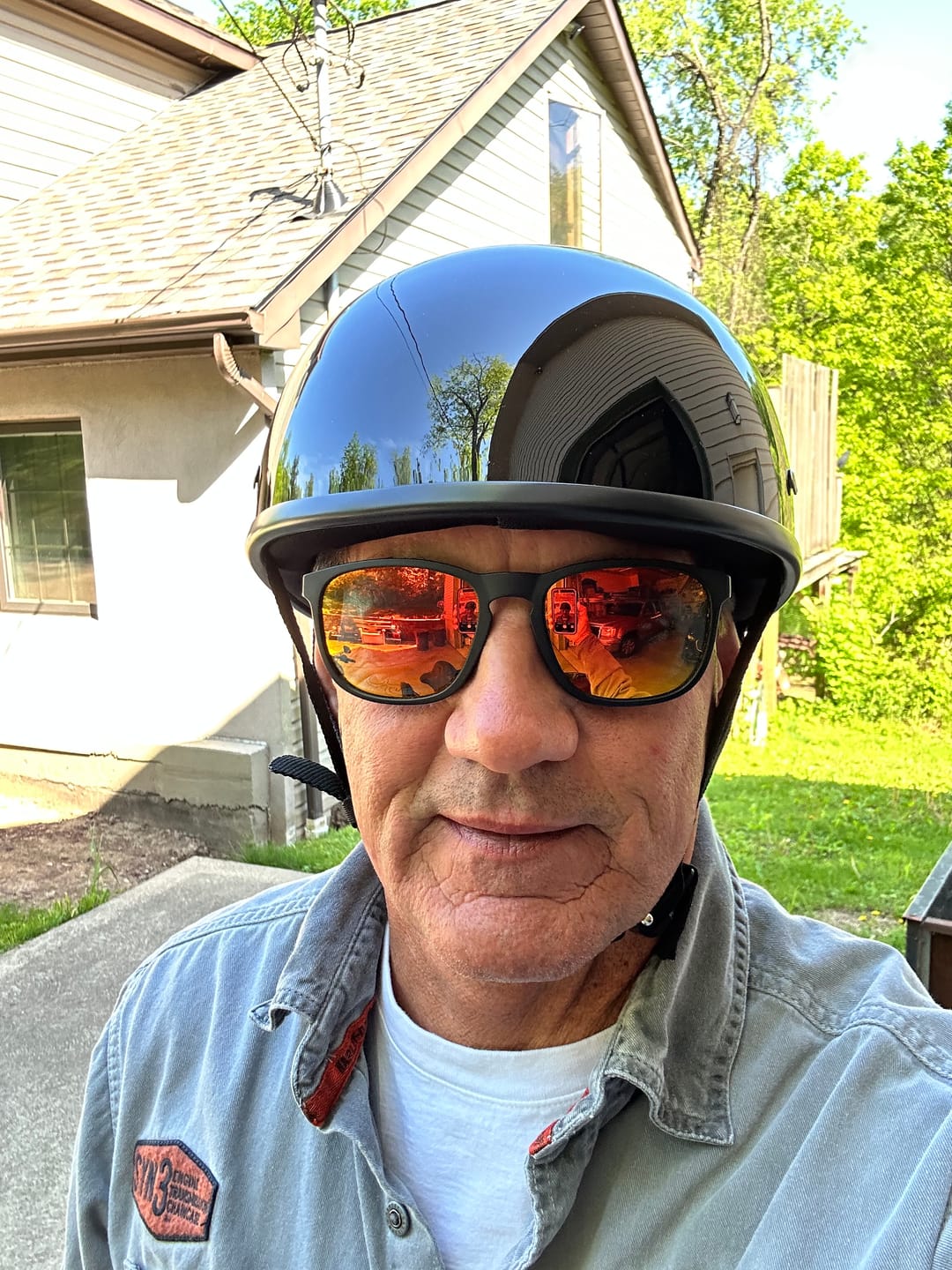 Customer photo review of Smallest & Lightest DOT Beanie Helmet - Gloss Black