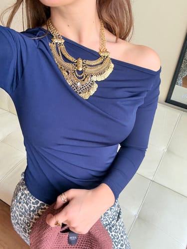 Customer photo review of TOP AURORA AZUL MARINO