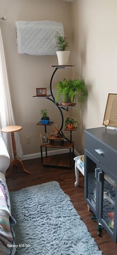 Customer photo review of 8 Tiered 62" Plant Stand Indoor with Grow Lights, S-Shaped Plant Rack for Home,Patio