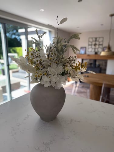 Customer photo review of Faux Spring Arrangement - White & Yellow Meadow