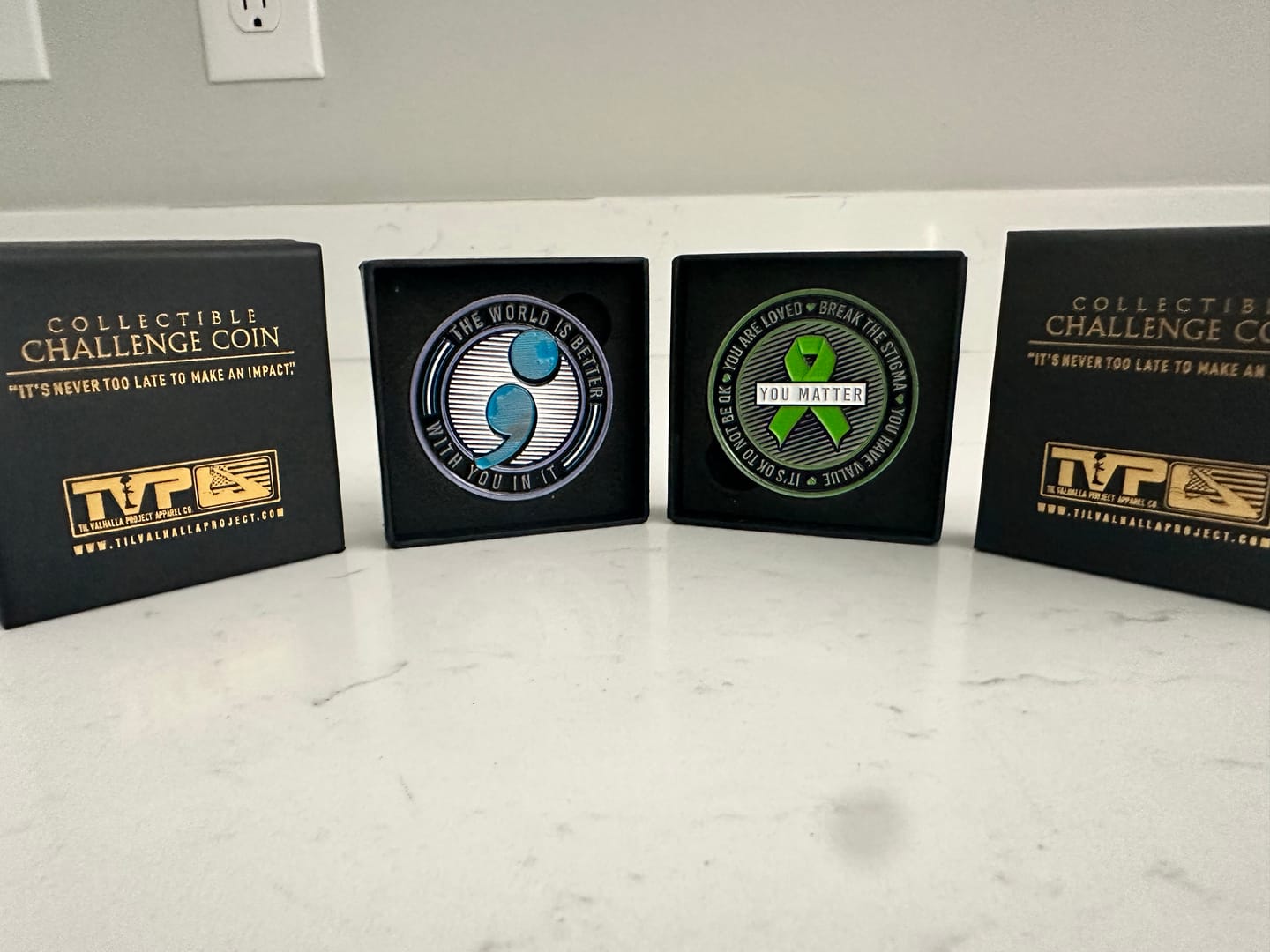 Customer photo review of Mental Health Awareness - Challenge Coin