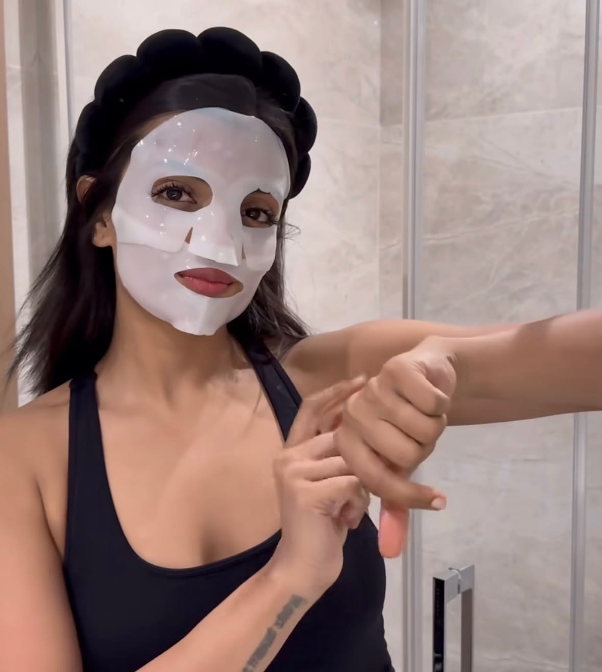 Customer photo review of Korean Glass Skin Collagen Overnight Face Mask