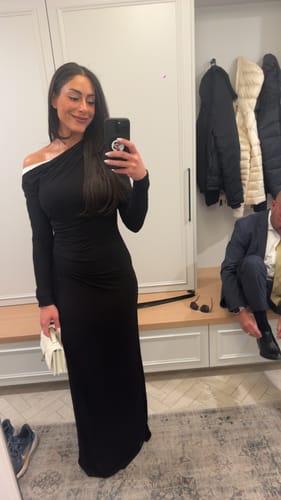 Customer photo review of Smooth One-Shoulder Maxi Dress