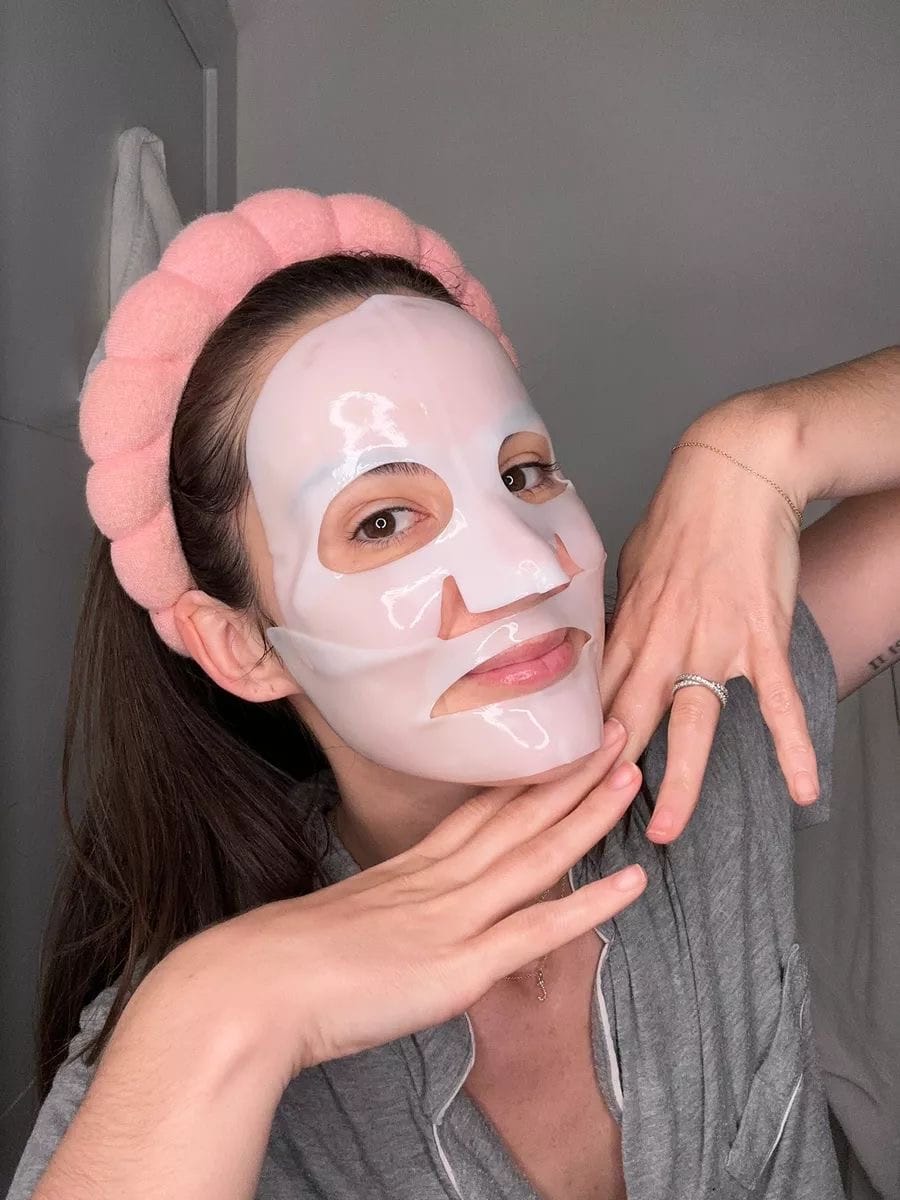 Customer photo review of Korean Glass Skin Collagen Overnight Face Mask