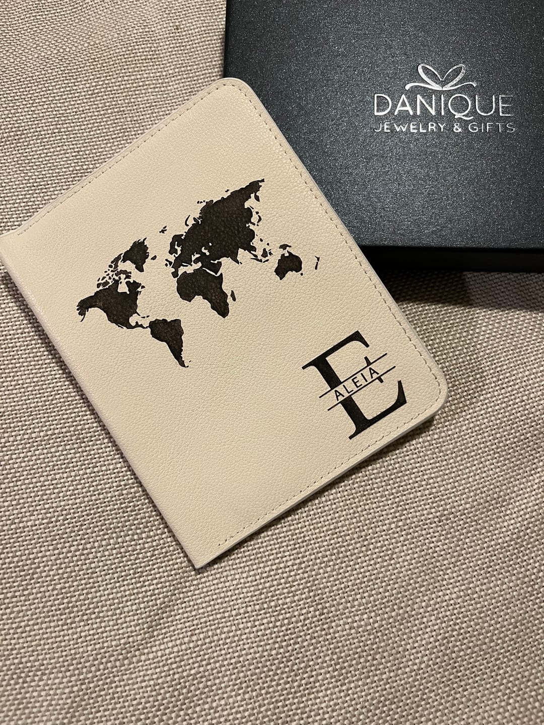 Customer photo review of Full Grain Leather Passport Holder, Personalized High Quality Real Leather RFID Blocking Secure Case for Travel Docs, Monogrammed Travel Gear for Men
