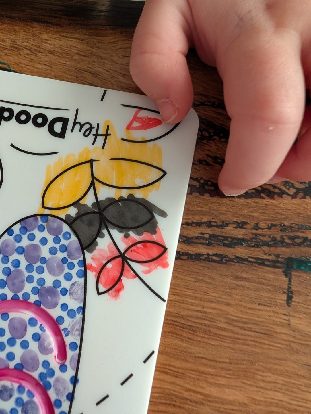 Customer photo review of Busy Bugs Sensory Colouring & Doodle Mat