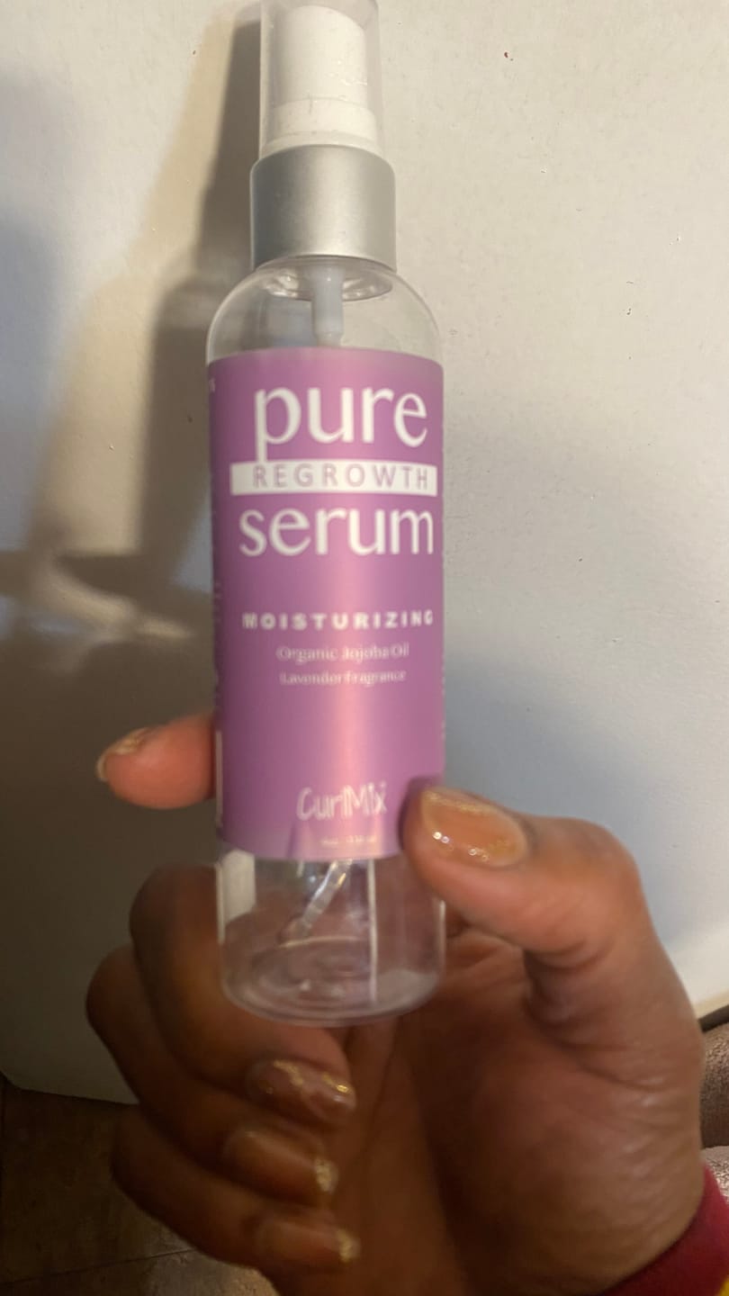 Customer photo review of Hair Growth Serum for Curly Hair with Organic Jojoba Oil for Moisturizing and Lavender Fragrance