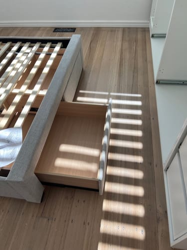 Customer photo review of Kingston Upholstered Designer Bed - Queen