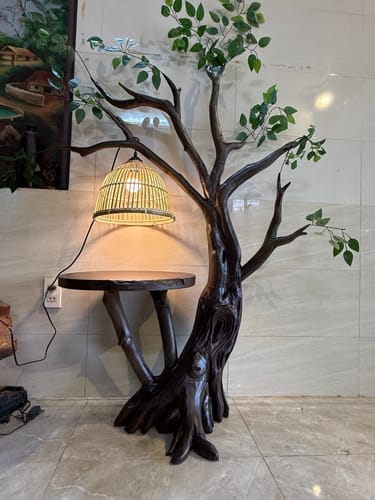 Customer photo review of Solid wood tree shaped bookshelf, library bookshelf