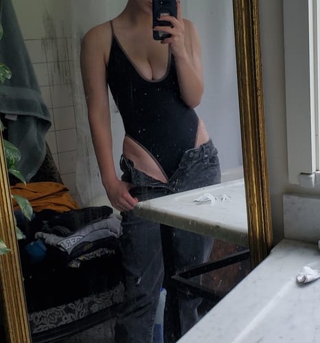 Customer photo review of [Pre-order] Original Cut Swimsuit (Black)