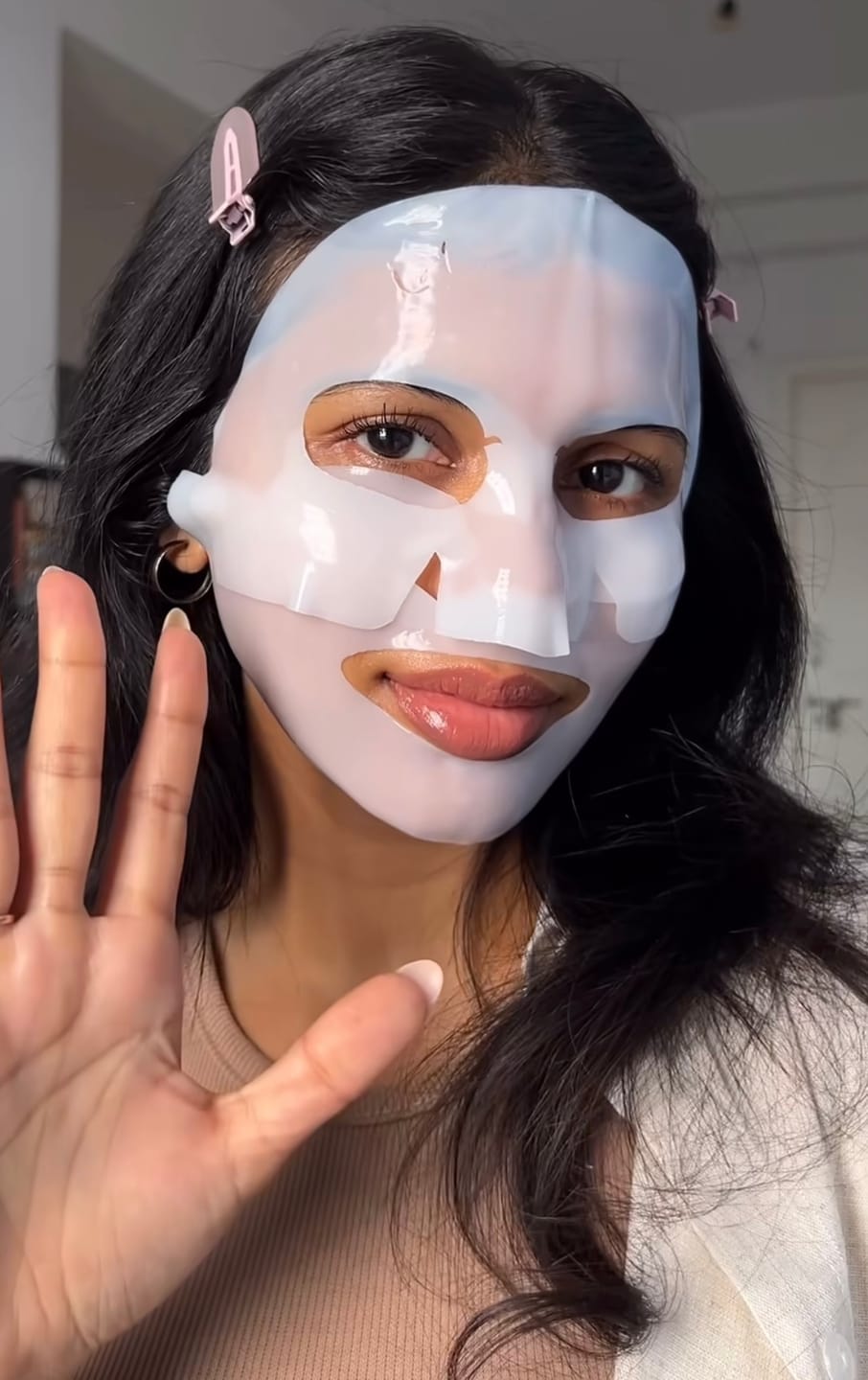 Customer photo review of Korean Glass Skin Collagen Overnight Face Mask