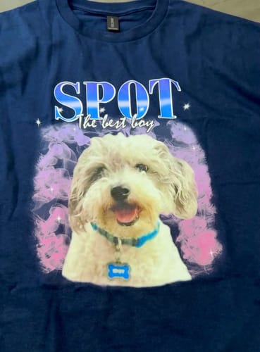 Customer photo review of Custom Vintage Style Pet T-Shirt
