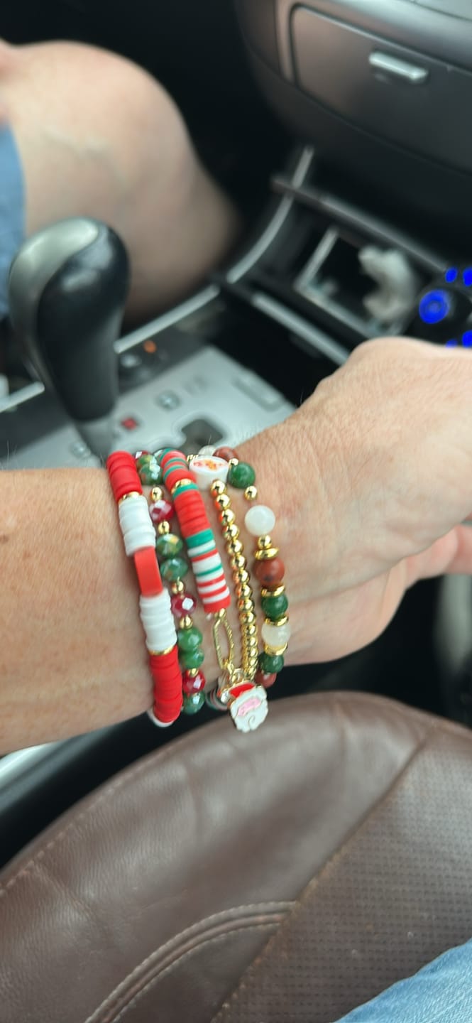 Customer photo review of Santa Sparkle Stretch Apple Watch Strap