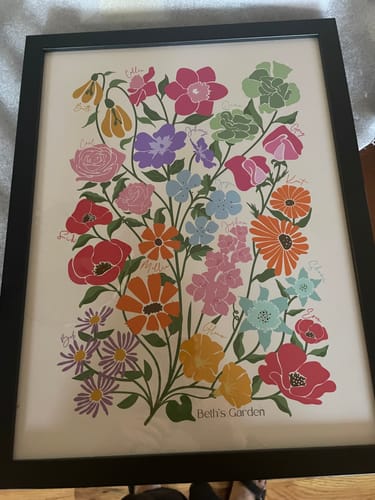 Customer photo review of 'In Bloom' Family Birth Flower Illustration