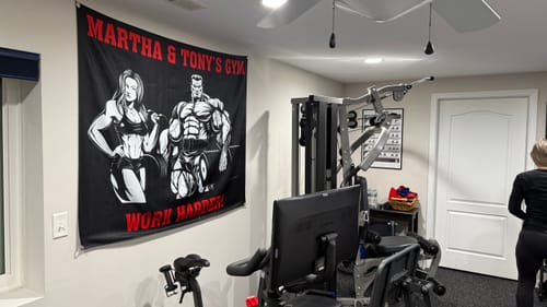 Customer photo review of Customize Fit Love: Personalized Couple Banner Flag 10191