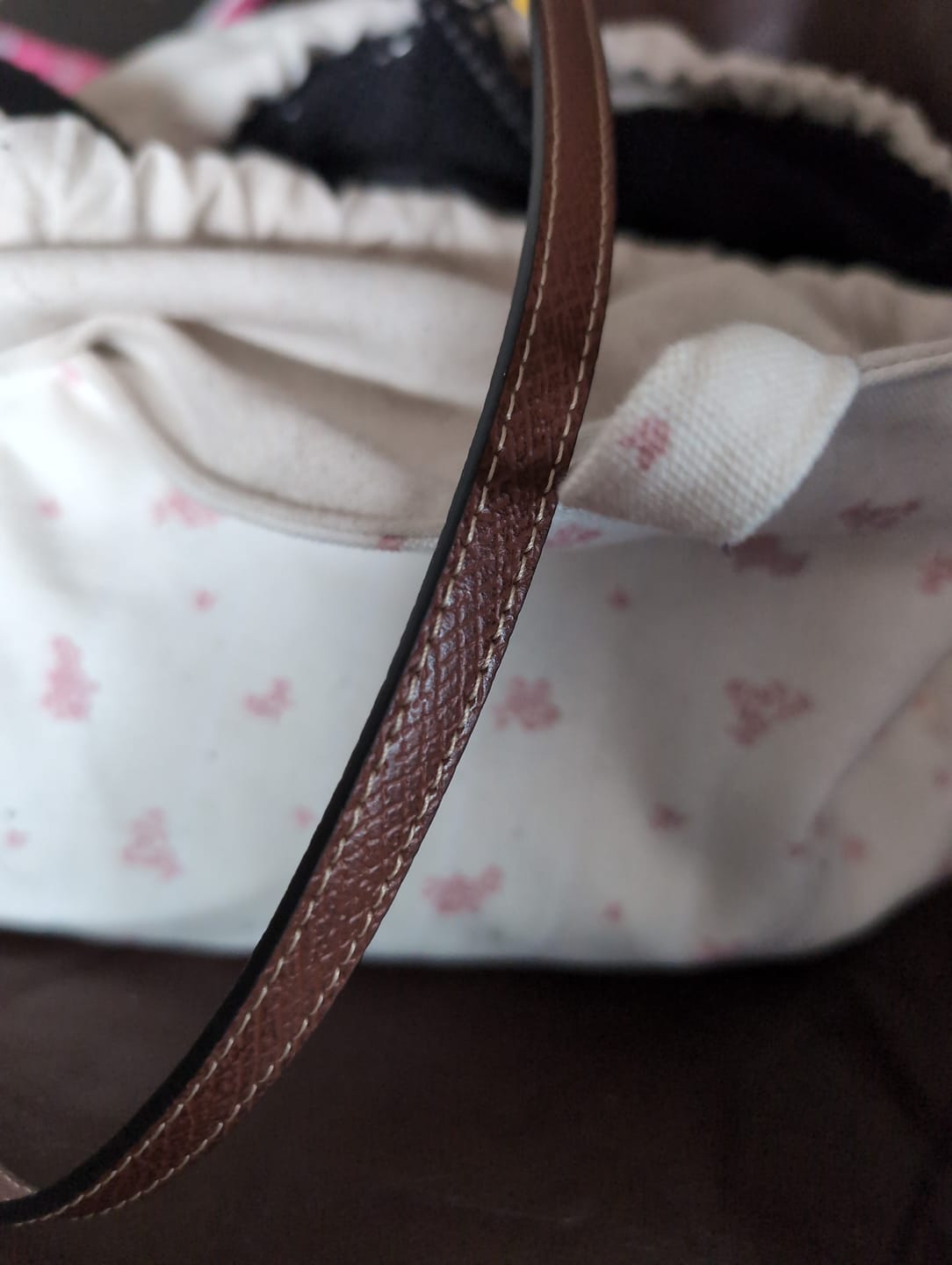 Customer photo review of Leather Bag Strap (Chocolate Brown)