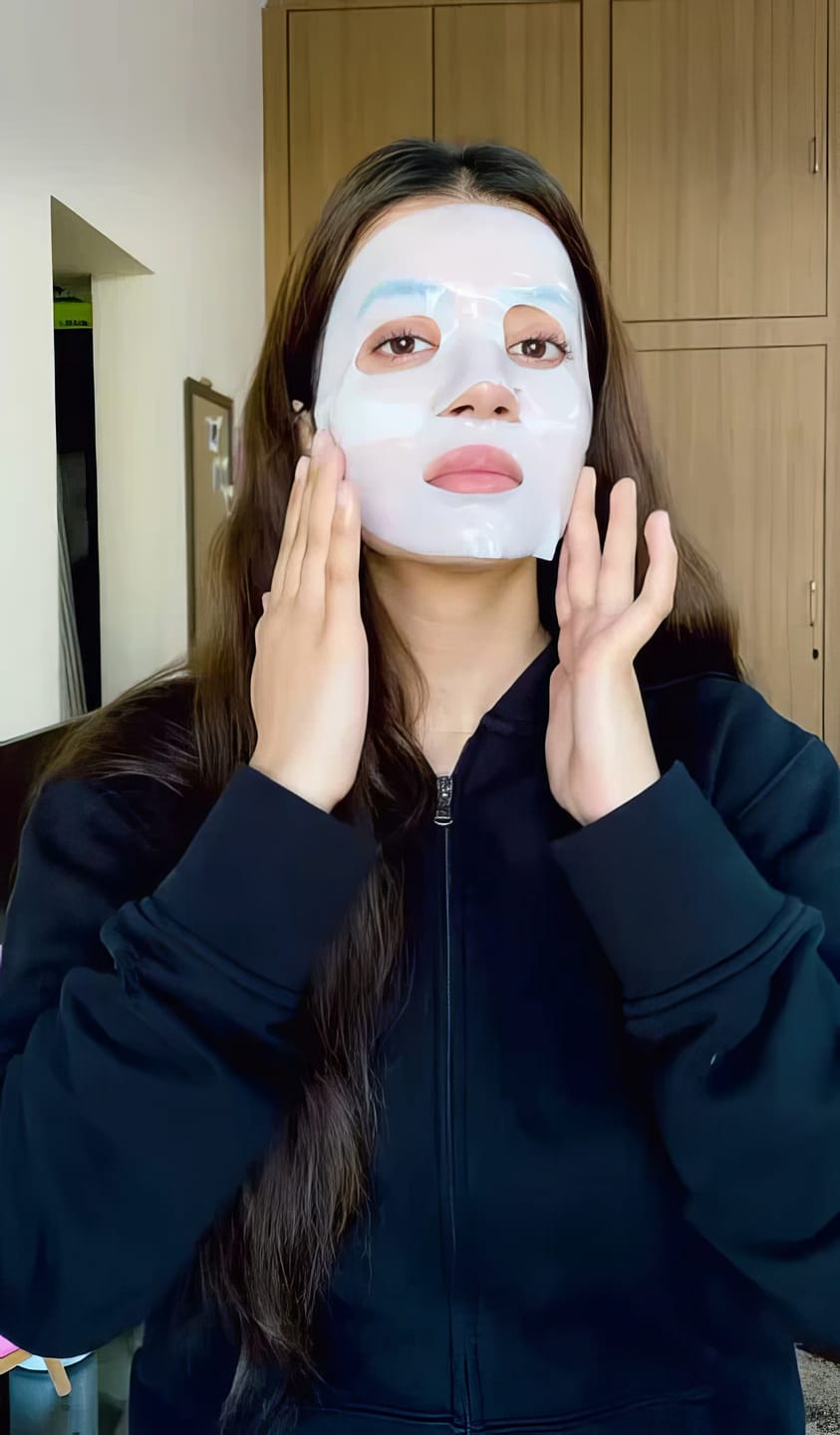 Customer photo review of Korean Glass Skin Collagen Overnight Face Mask