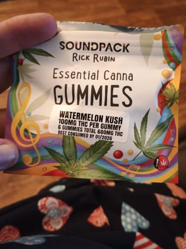 Customer photo review of THC Watermelon Kush Gummies 600mg 6 Pack Delta 8 Delta 9 SoundPack Rick Rubin