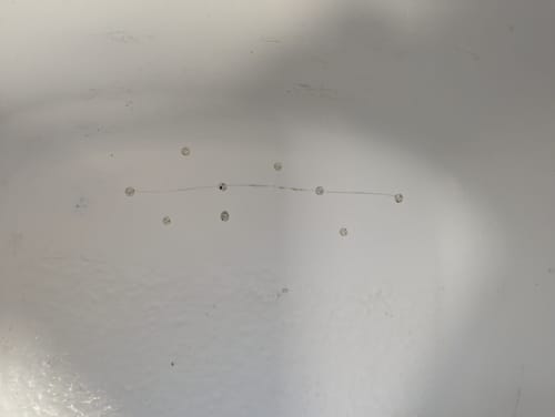 Customer photo review of Floor Crack Repair - Tub and Shower Repair Kit