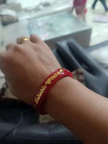 Customer photo review of Anmol Bandhan Gold Bangles –  Love & Togetherness crafted in Gold
