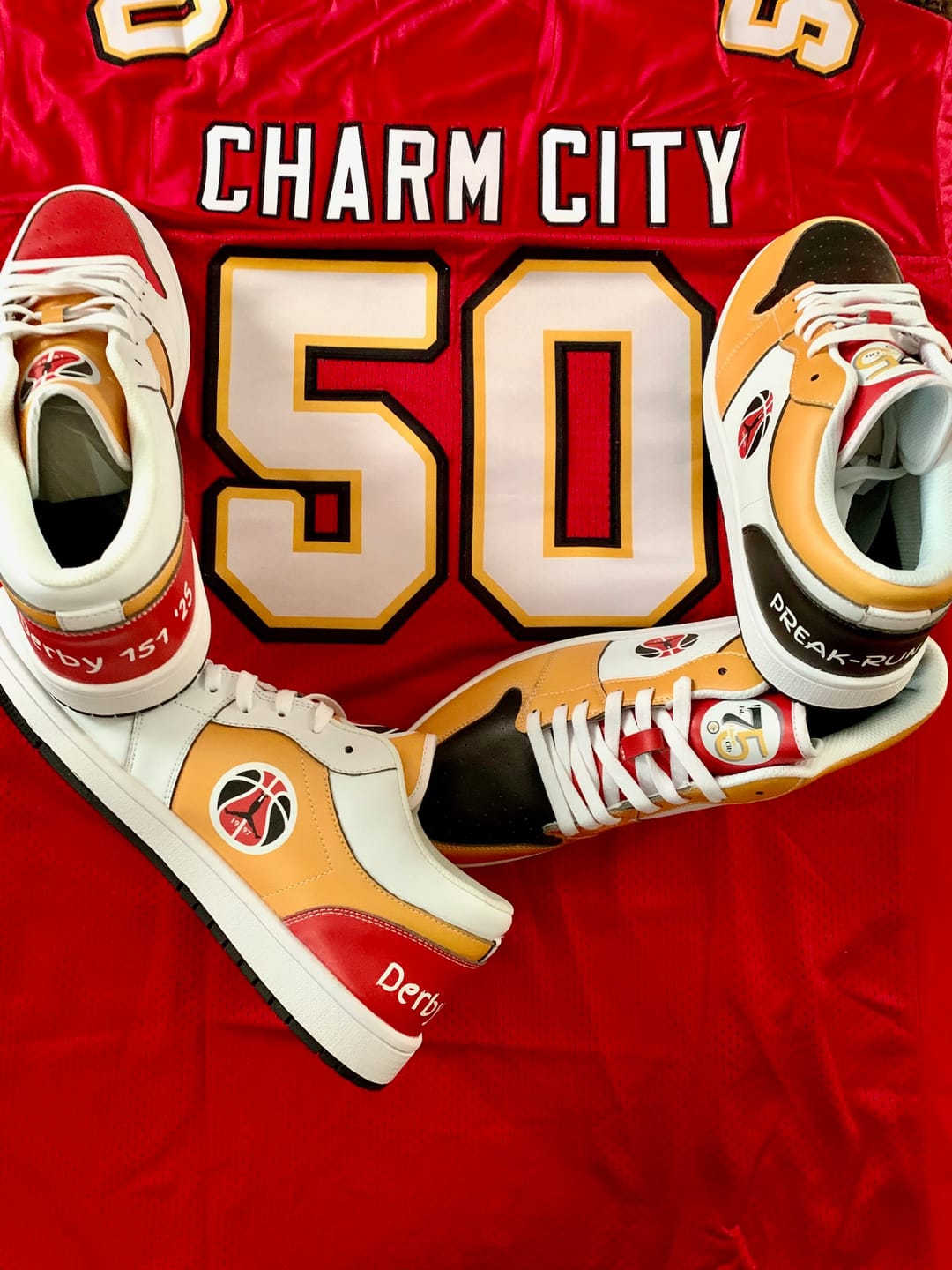 Customer photo review of Custom Company Promo Gifts, custom business gifts Personalized Sneakers, Custom Sneakers, Put name or business name on it, AJ1-C03200