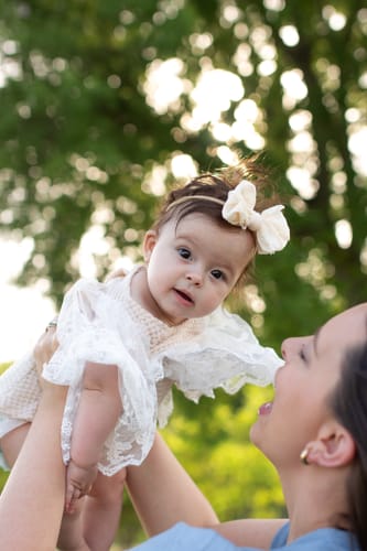 Customer photo review of Harlow Headband in Beige
