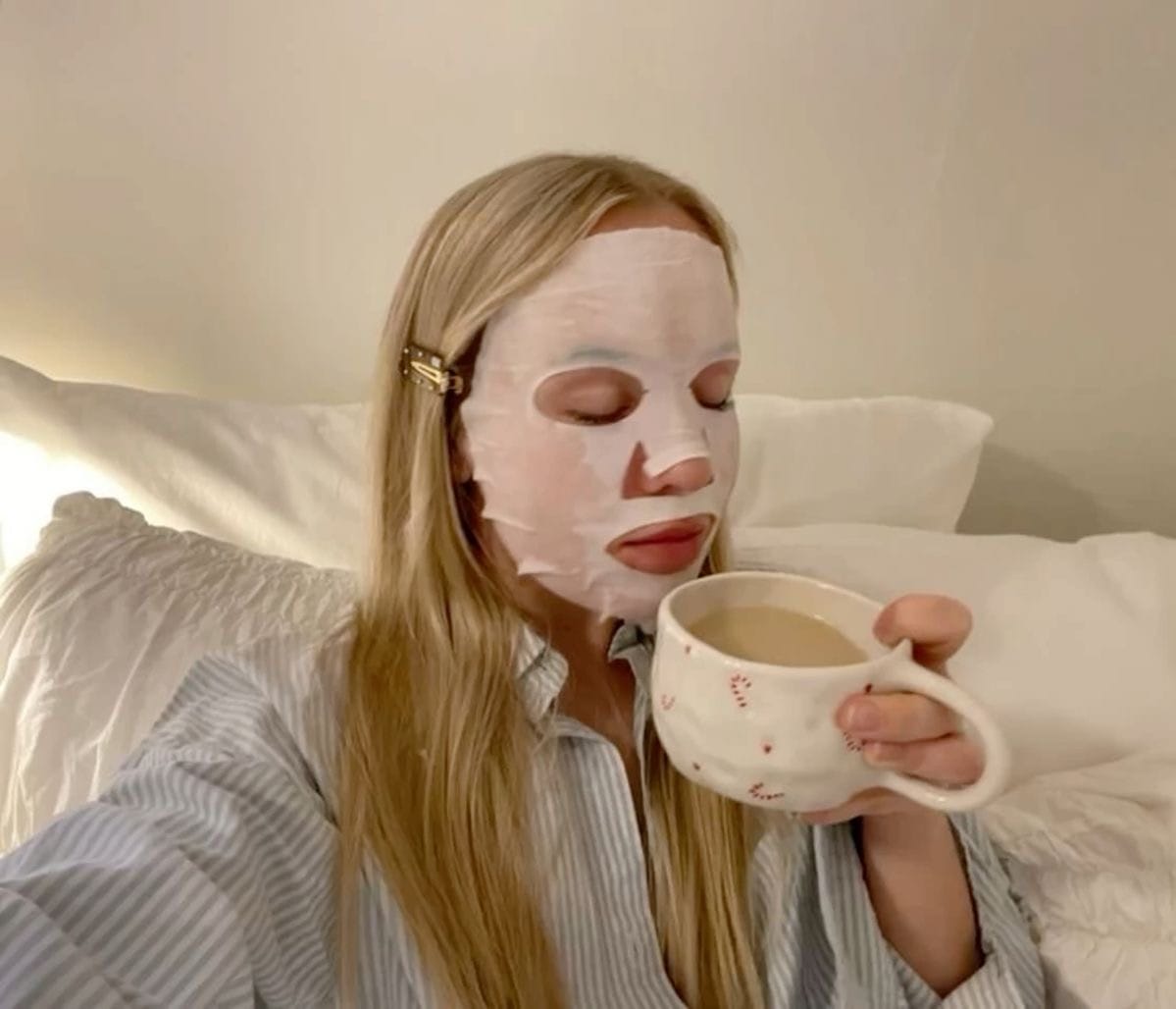 Customer photo review of Korean Glass Skin Collagen Overnight Face Mask
