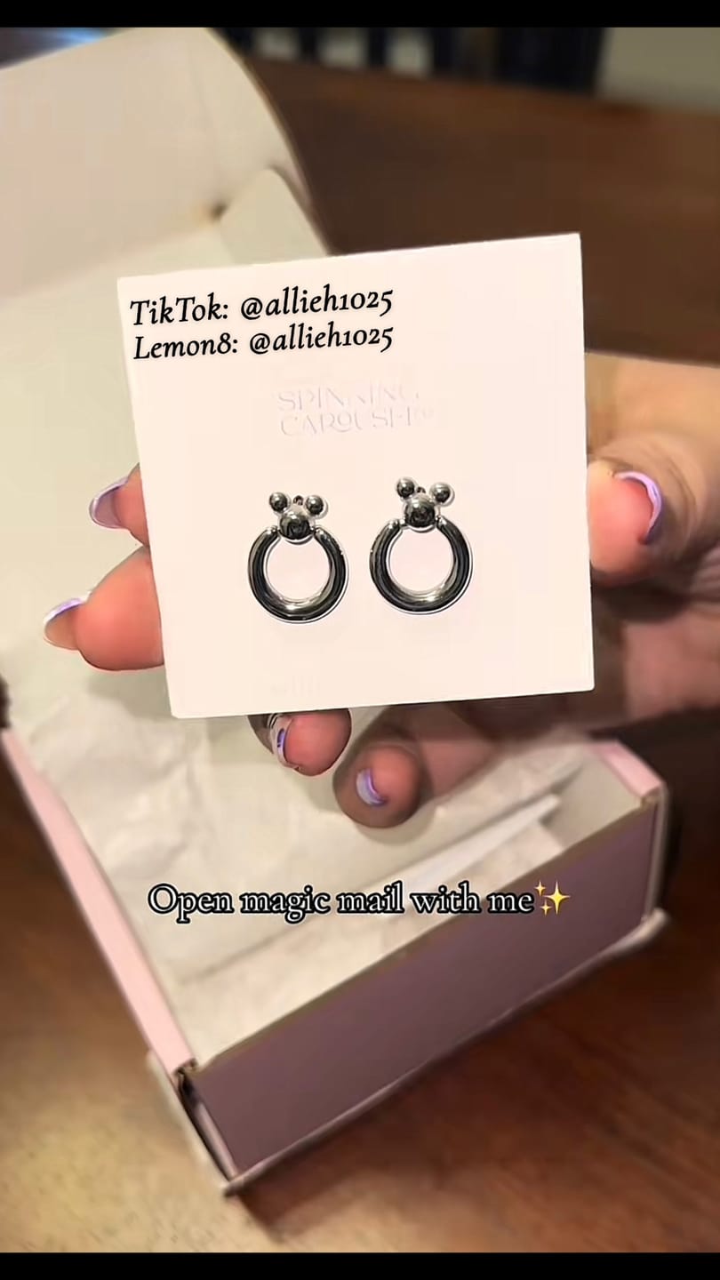 Customer photo review of Mini Leader of the Club Earrings