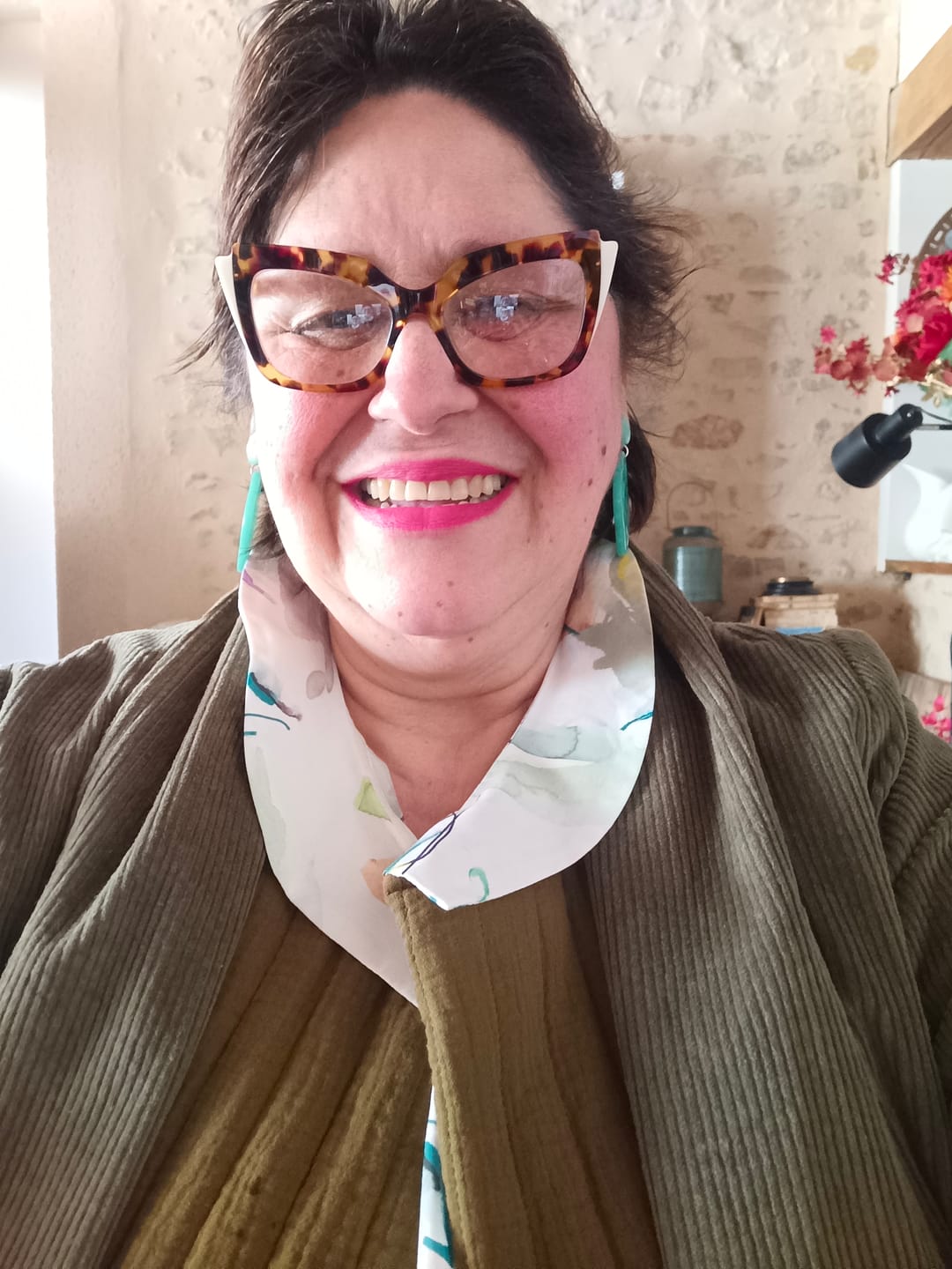 Customer photo review of Gilet Basile matelassé en double gaze de coton vert kaki
