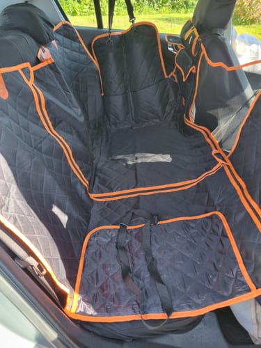 Customer photo review of 4 in 1 Convertible Dog Car Seat Cover - Waterproof