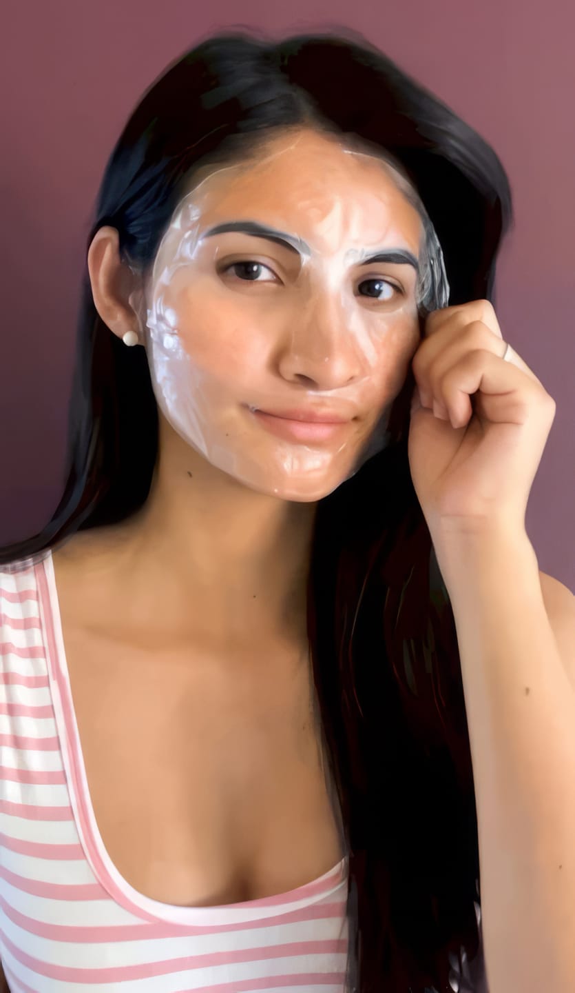 Customer photo review of Korean Glass Skin Collagen Overnight Face Mask