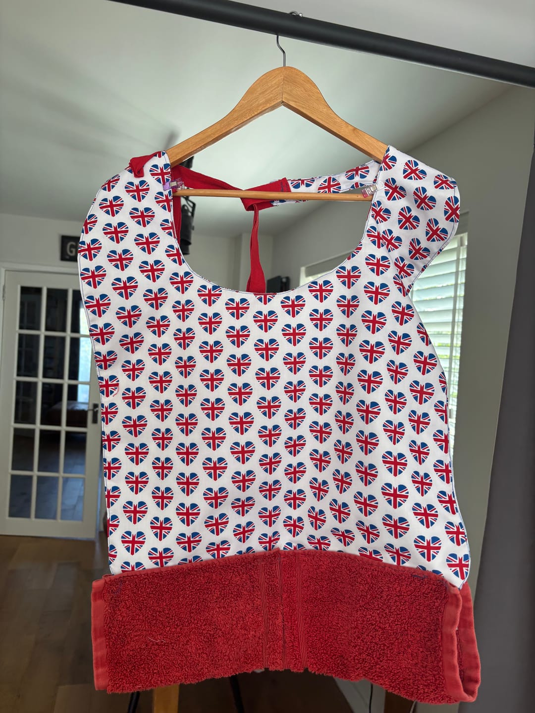 Customer photo review of Union Jack Hearts on White Polycotton Fabric