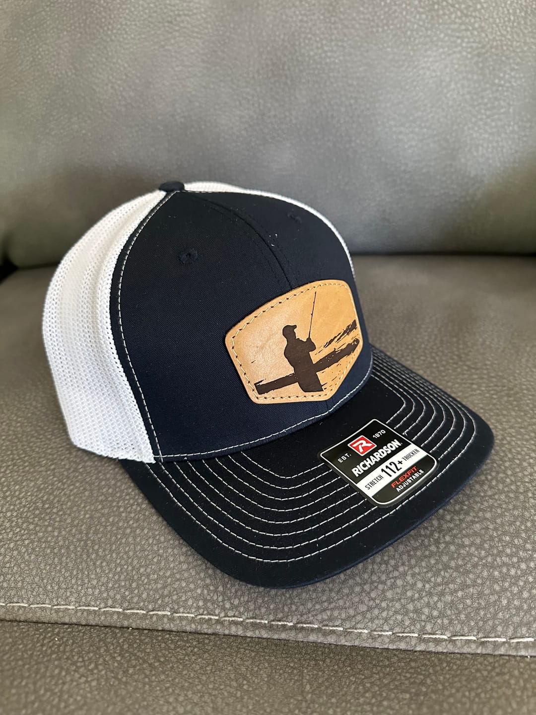 Customer photo review of Richardson 112 Flexfit Snapback Custom Leather Patch Hat