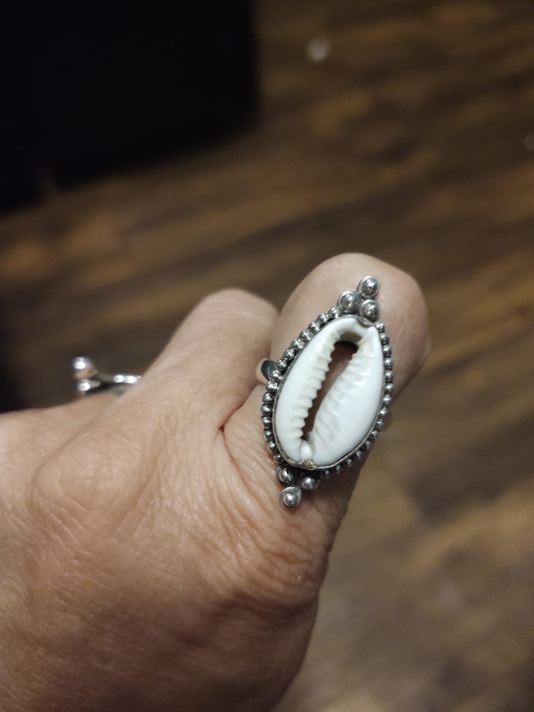 Customer photo review of Cowrie Shell Boho Ring Sterling Silver