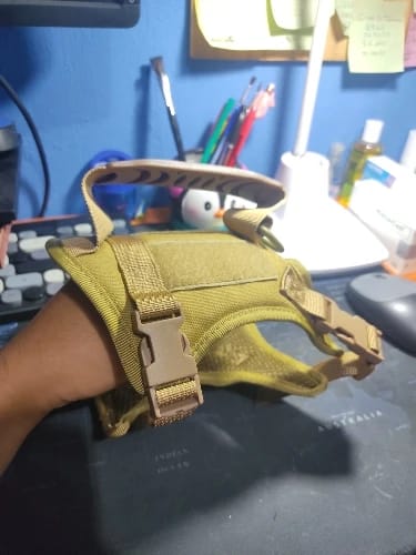 Customer photo review of Tactical Puppy Harness Leash For Small Dogs Cats Adjustable Kitten Vest For Military Service Dog Working Training Walking
